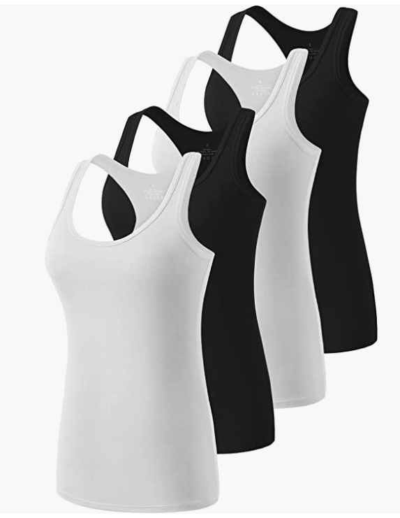 Women Workout Yoga with Scoop Neck Activewear Undershirts 3-4 Pack