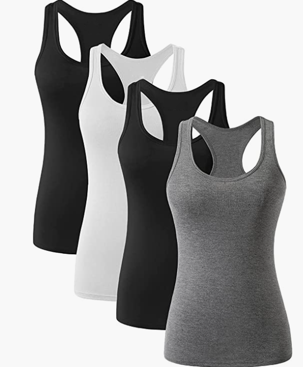 Women Workout Yoga with Scoop Neck Activewear Undershirts 3-4 Pack