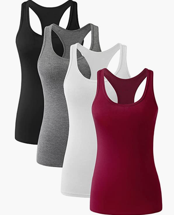 Women Workout Yoga with Scoop Neck Activewear Undershirts 3-4 Pack