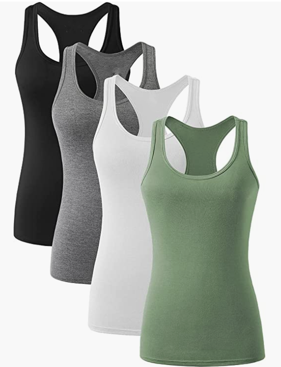 Women Workout Yoga with Scoop Neck Activewear Undershirts 3-4 Pack