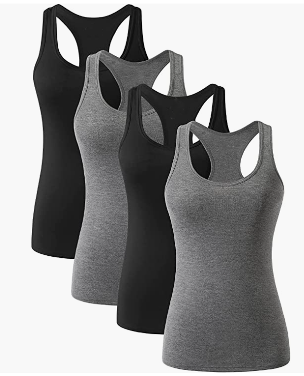 Women Workout Yoga with Scoop Neck Activewear Undershirts 3-4 Pack