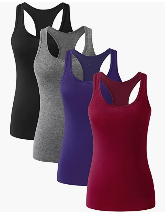 Women Workout Yoga with Scoop Neck Activewear Undershirts 3-4 Pack