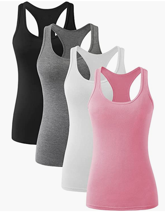Women Workout Yoga with Scoop Neck Activewear Undershirts 3-4 Pack