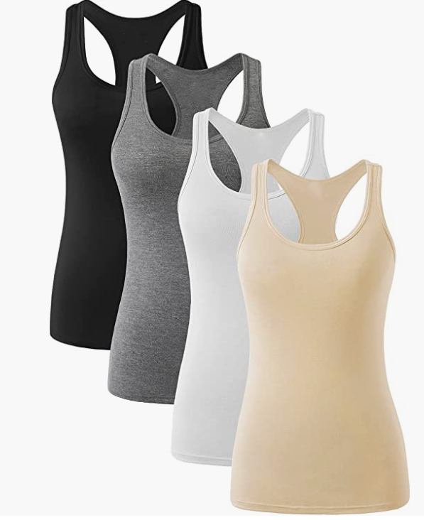 Women Workout Yoga with Scoop Neck Activewear Undershirts 3-4 Pack