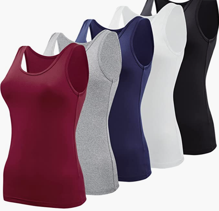Women Sleeveless Casual Tank Tops for Women and Girls Workout Activewear Undershirts 3-4 Pack