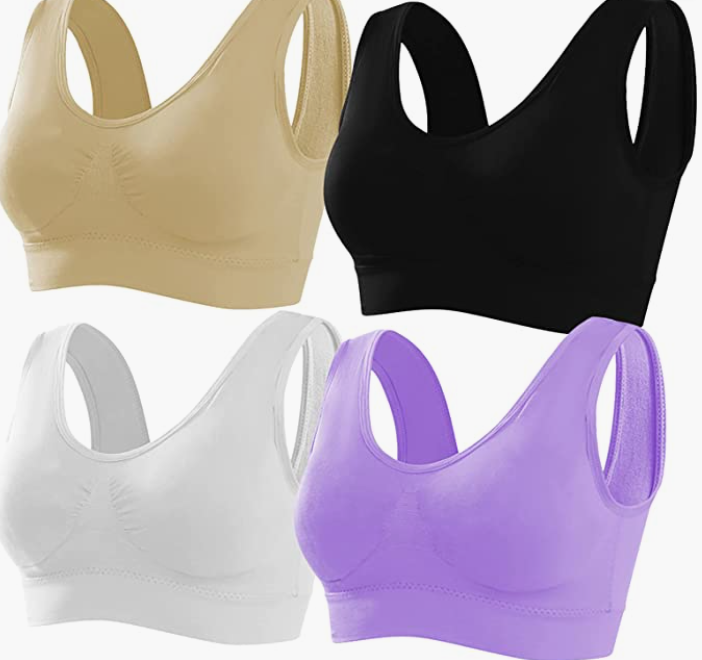 Women's Workout Sports Bra with Removable Pads Comfortable Activity Sports Bras Pack