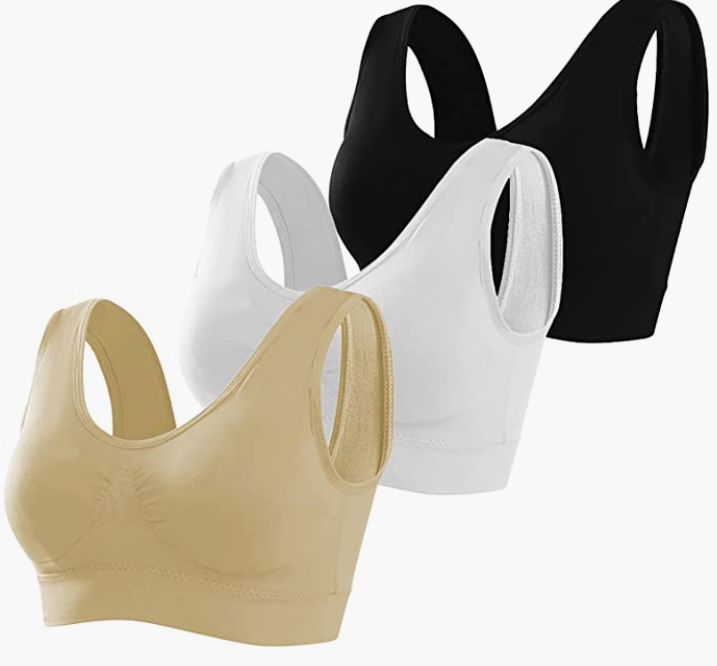 Women's Workout Sports Bra with Removable Pads Comfortable Activity Sports Bras Pack