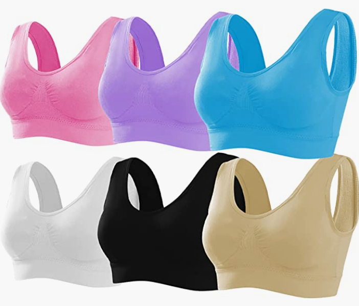 Women's Workout Sports Bra with Removable Pads Comfortable Activity Sports Bras Pack