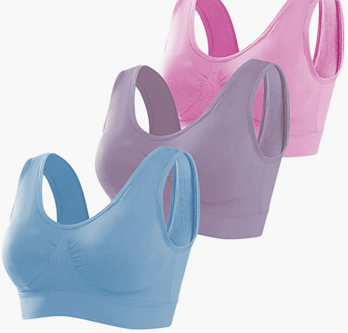 Women's Workout Sports Bra with Removable Pads Comfortable Activity Sports Bras Pack
