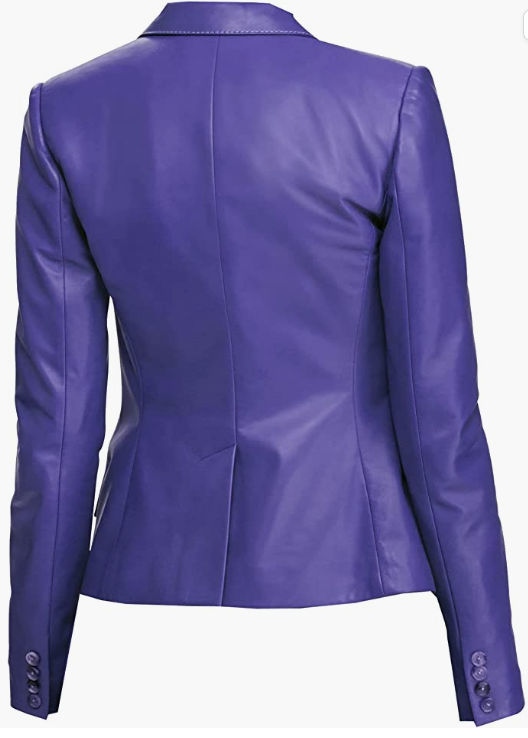 REAL Leather Women's  Jacket Slim Short PURPLE