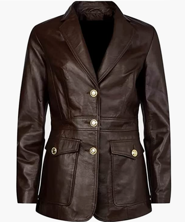 Lambskin Leather Coat Blazar For Women