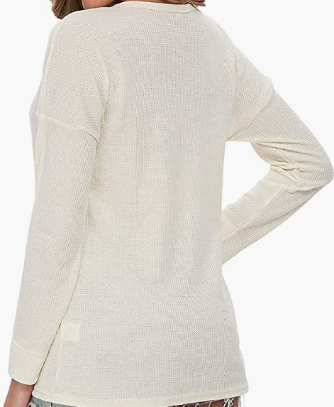 Button Casual Loose Fit Fall Blouse