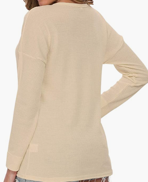 Button Casual Loose Fit Fall Blouse