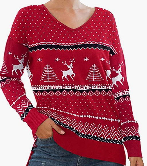 Women's Casual Lightweight V Neck Batwing Sleeve Knit Top