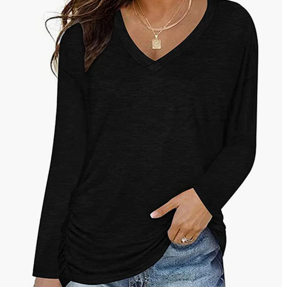 WOMEN Long Sleeve V Neck Summer Loose Fit