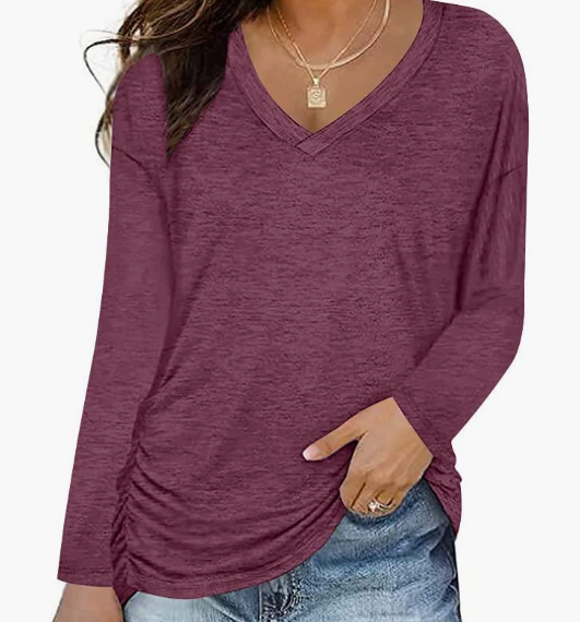 WOMEN Long Sleeve V Neck Summer Loose Fit