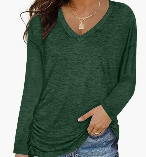 WOMEN Long Sleeve V Neck Summer Loose Fit