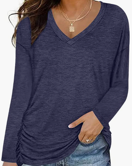 WOMEN Long Sleeve V Neck Summer Loose Fit