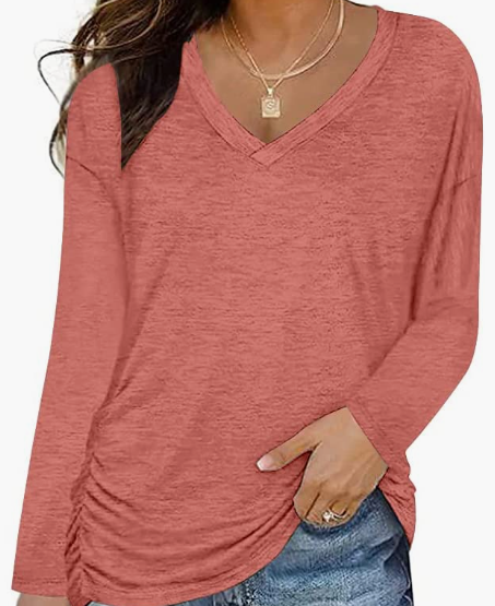 WOMEN Long Sleeve V Neck Summer Loose Fit