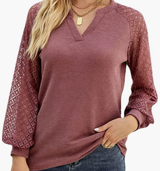 Long Sleeve V Neck T-Shirt Top