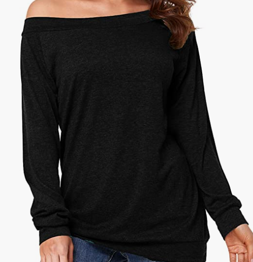 Casual Long Sleeve Boat Neck Blouse Top