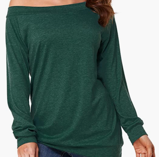 Casual Long Sleeve Boat Neck Blouse Top