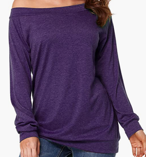 Casual Long Sleeve Boat Neck Blouse Top