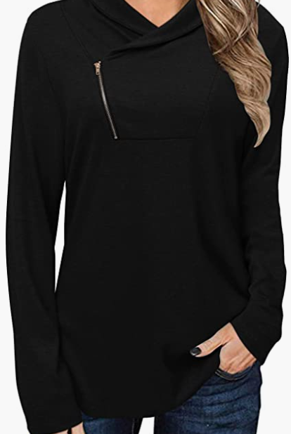 Ladies Long Sleeve Tunic Top V Neck Flower Blouse Top