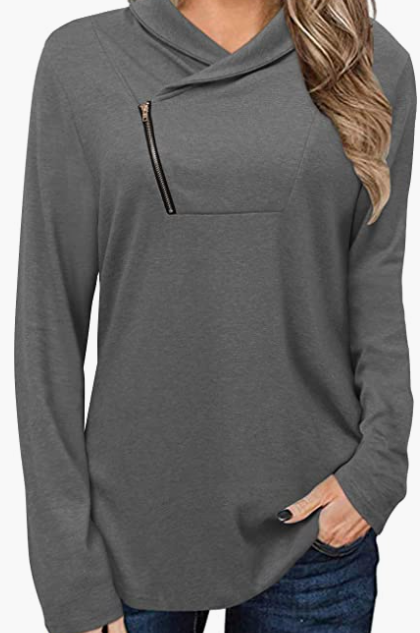 Ladies Long Sleeve Tunic Top V Neck Flower Blouse Top