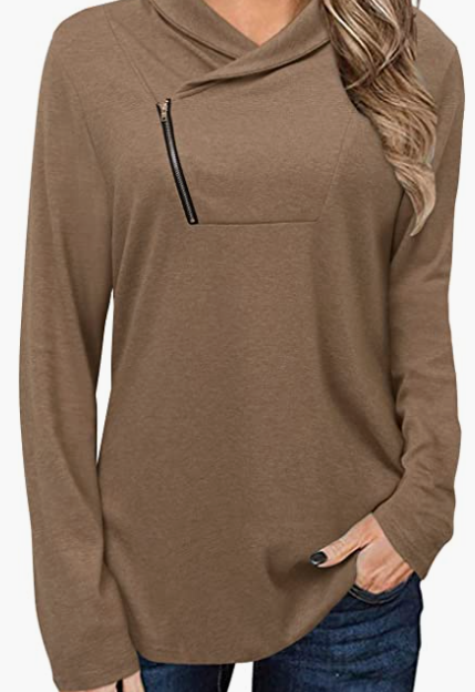 Ladies Long Sleeve Tunic Top V Neck Flower Blouse Top