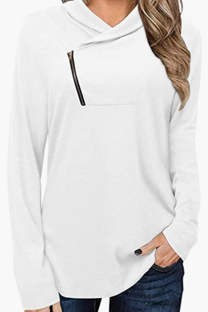 Ladies Long Sleeve Tunic Top V Neck Flower Blouse Top