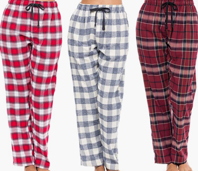 Sleep PJ Pants/Soft Flannel Cotton Brush Long Pants - 3 Pack
