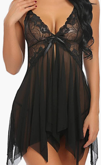 Open Front Babydoll Sleepwear Sexy Chemise Nightwear