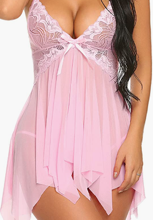 Open Front Sleepwear Sexy Chemise Nightwear