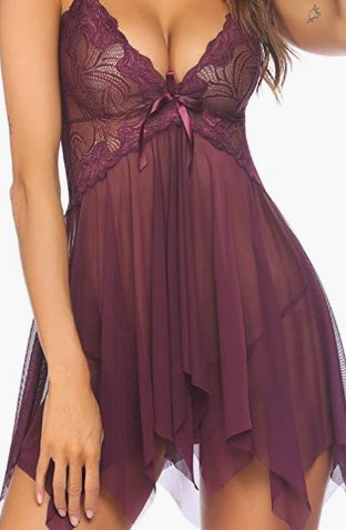 Open Front Sleepwear Sexy Chemise Nightwear