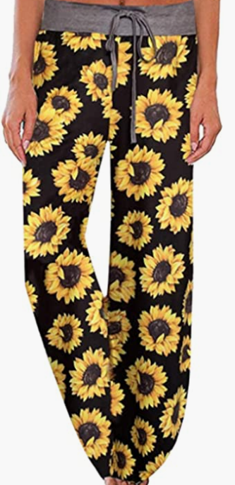 Print High Waist Drawstring Palazzo Wide Leg Pants