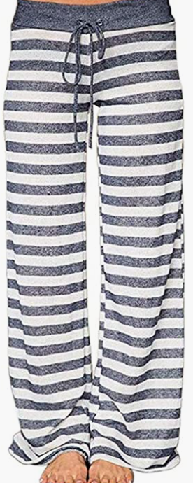 Print High Waist Drawstring Palazzo Wide Leg Pants