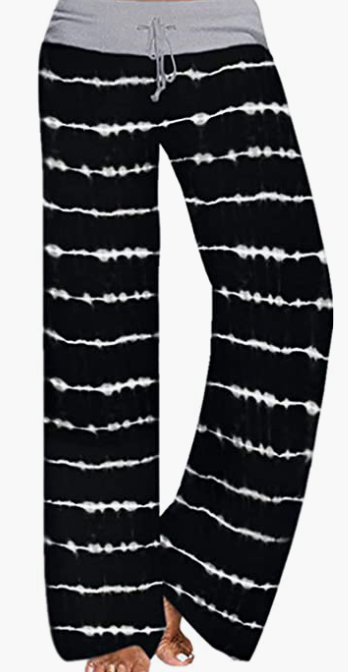 Print High Waist Drawstring Palazzo Wide Leg Pants