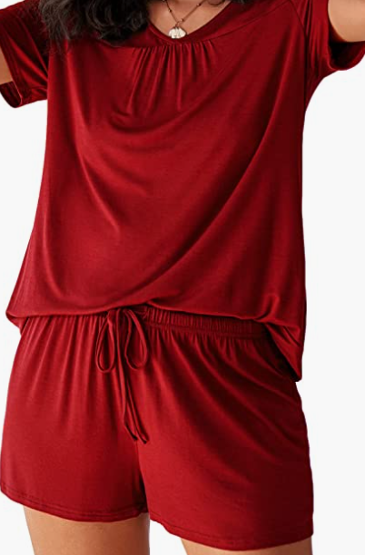 Womens Pjs Set Short Sleeve Pajama Set for Women