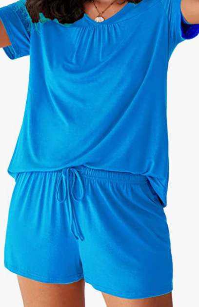 Womens Pjs Set Short Sleeve Pajama Set for Women