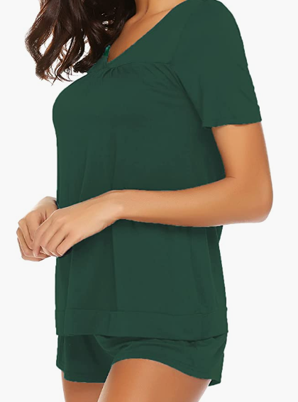 Womens Pjs Set Short Sleeve Pajama Set for Women