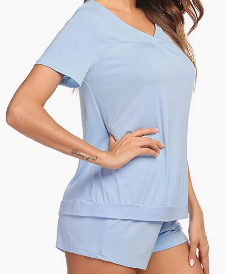 Womens Pjs Set Short Sleeve Pajama Set for Women