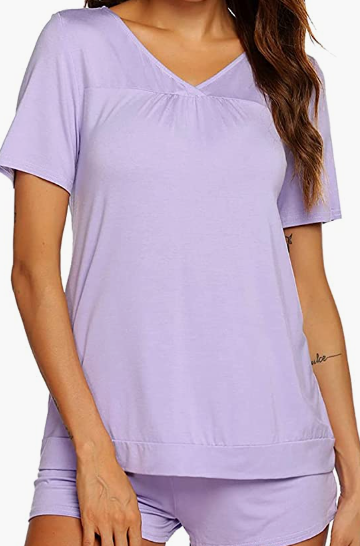 Womens Pjs Set Short Sleeve Pajama Set for Women