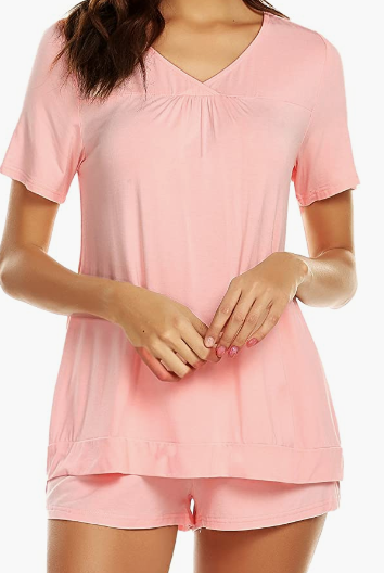 Womens Pjs Set Short Sleeve Pajama Set for Women