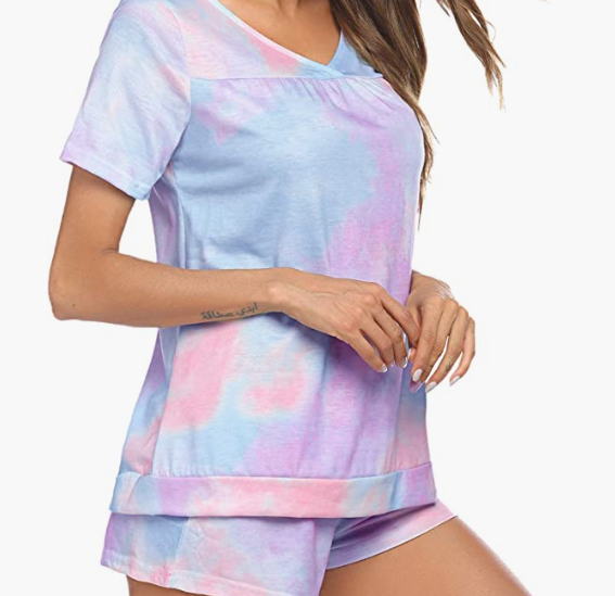Womens Pjs Set Short Sleeve Pajama Set for Women