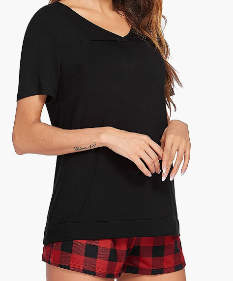 Womens Pjs Set Short Sleeve Pajama Set for Women