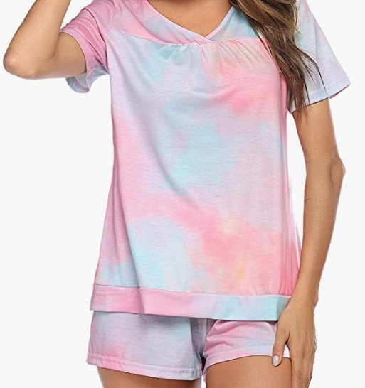 Womens Pjs Set Short Sleeve Pajama Set for Women