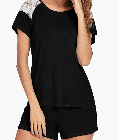 Womens Pjs Set Short Sleeve Pajama Set for Women