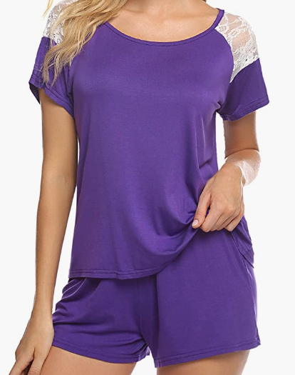 Womens Pjs Set Short Sleeve Pajama Set for Women