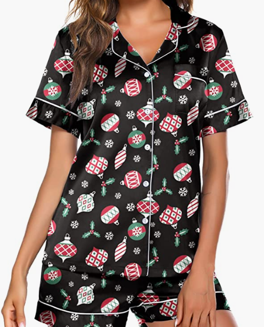 Sleepwear Short Sleeve Button Down Loungewear Pjs Shorts Set